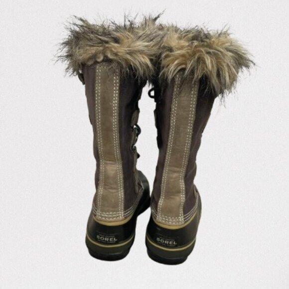 Sorel Joan of Arctic Tall Winter Boots Waterproof Faux Fur Size 8 Brown/Tan - Picture 7 of 9